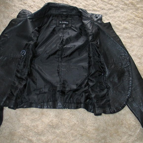 Le Chateau dark brown leather jacket.(L0010) - Picture 3 of 3
